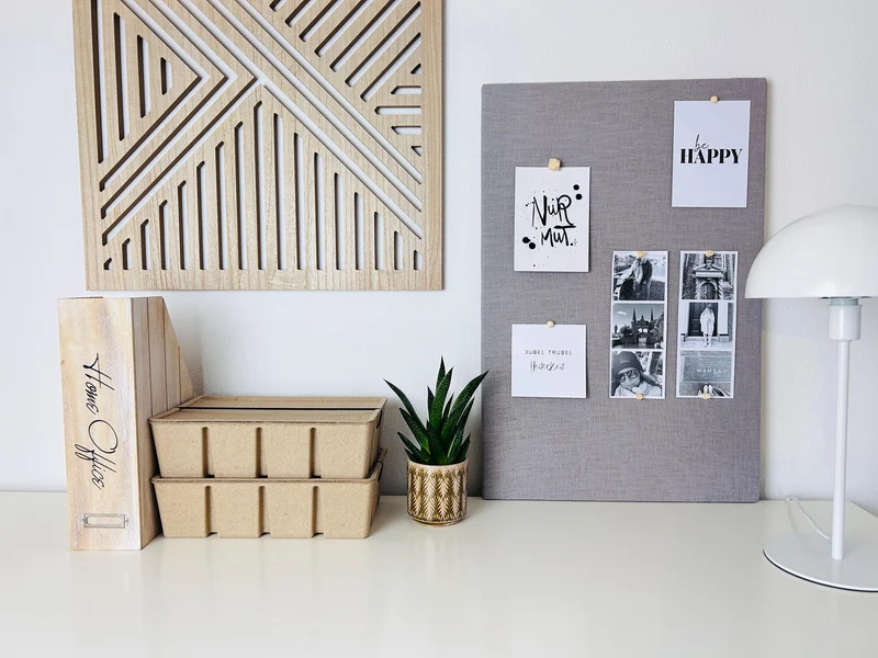 Pinnwand Pinboard Leinen hellgrau