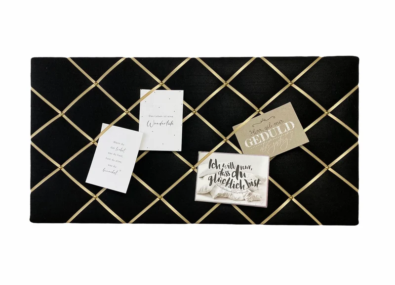 Memoboard schwarz gold Filz