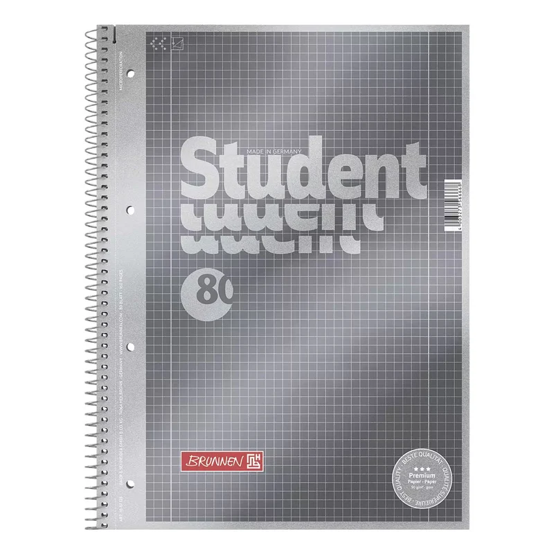 BRUNNEN Collegeblock A4 kariert Lin. 28, 80 Blatt, Spiralbindung
