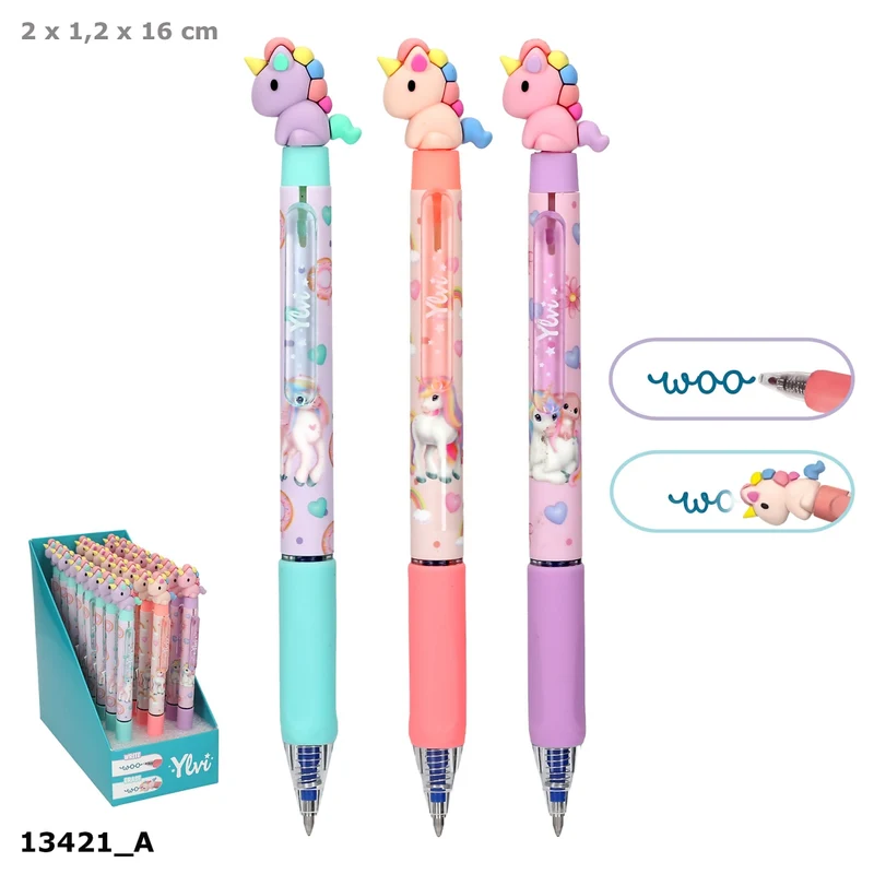 Ylvi Radierbarer Gelstift Einhorn Topper – 1 Stift, Design zufällig