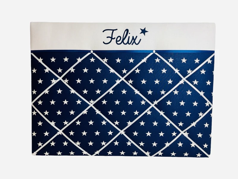 Memoboard personalisiert Stern blau