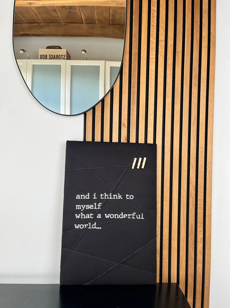Memoboard wonderful world schwarz