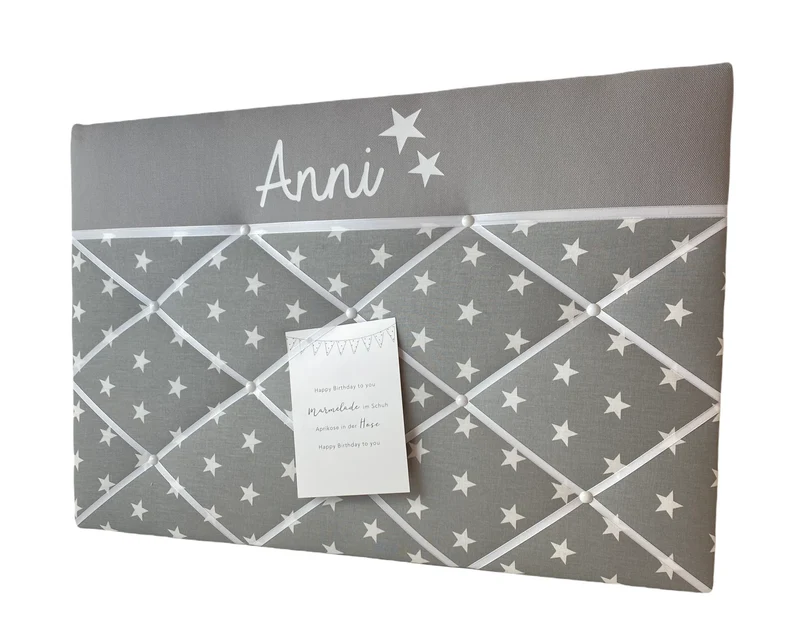Memoboard mit Wunschnamen Stern
