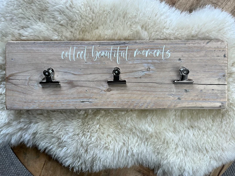 Upcycling Memoboard collect beautiful moments weiß