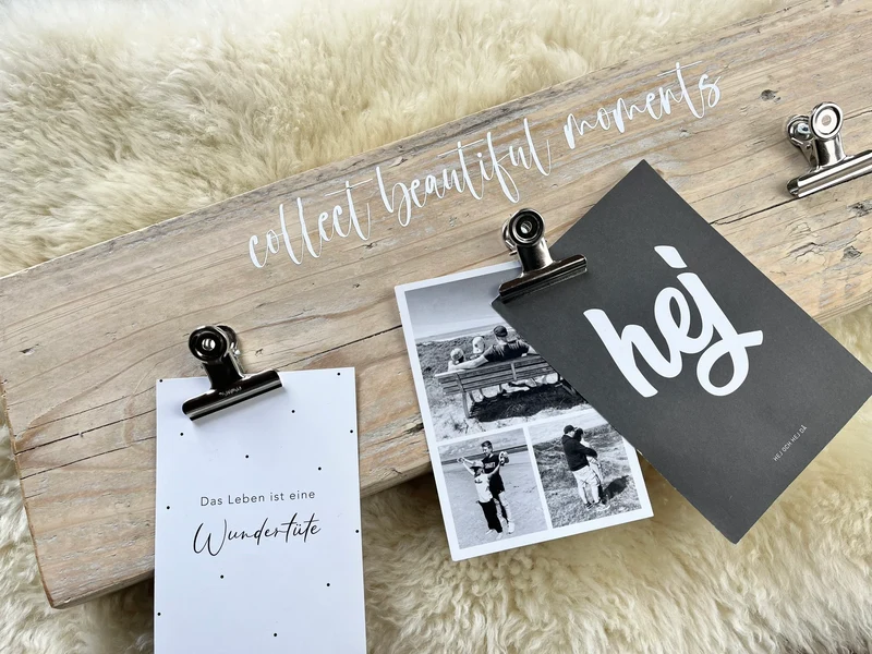 Upcycling Memoboard collect beautiful moments weiß