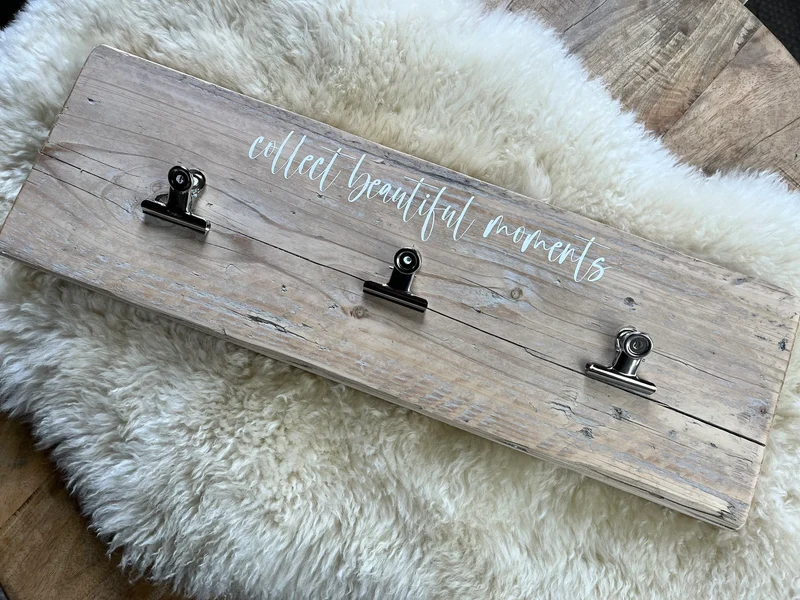 Upcycling Memoboard collect beautiful moments weiß