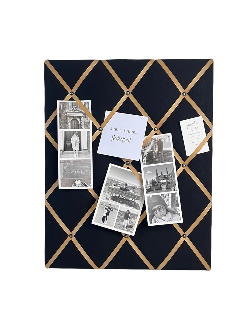 Memoboard schwarz gold Wunschgröße