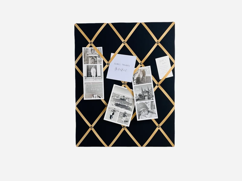 Memoboard schwarz gold Wunschgröße