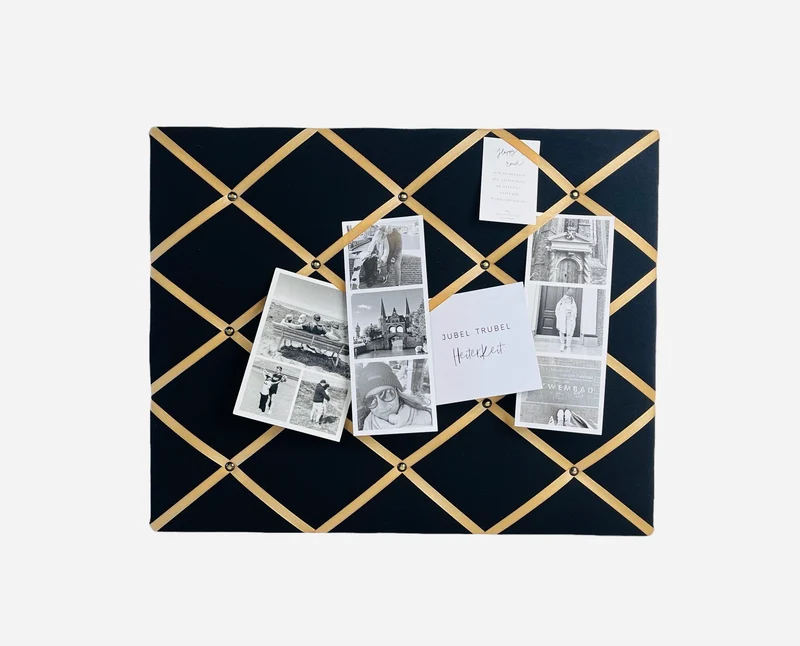 Memoboard schwarz gold Wunschgröße