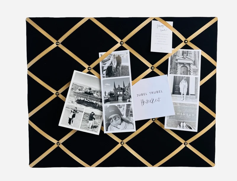 Memoboard schwarz gold Wunschgröße