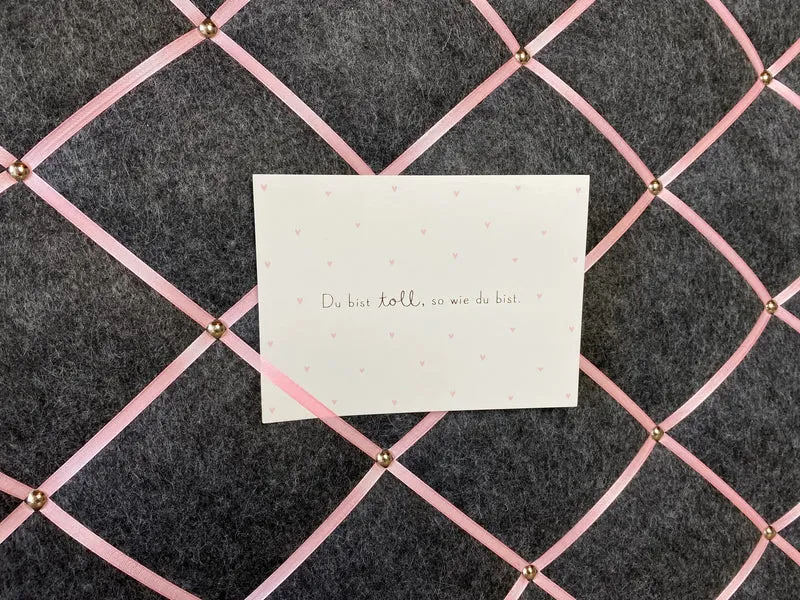 Memoboard Filz grau rosa