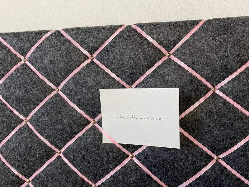 Memoboard Filz grau rosa
