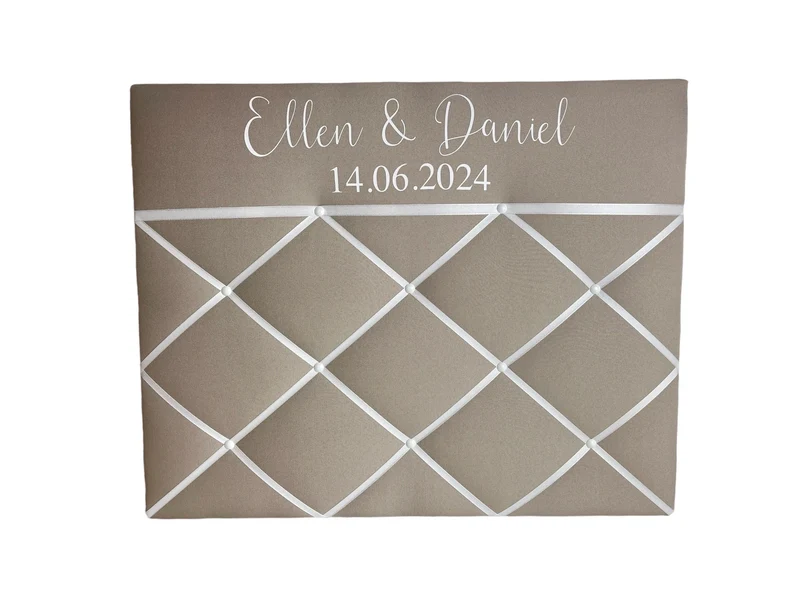 Memoboard Hochzeit personalisiert beige