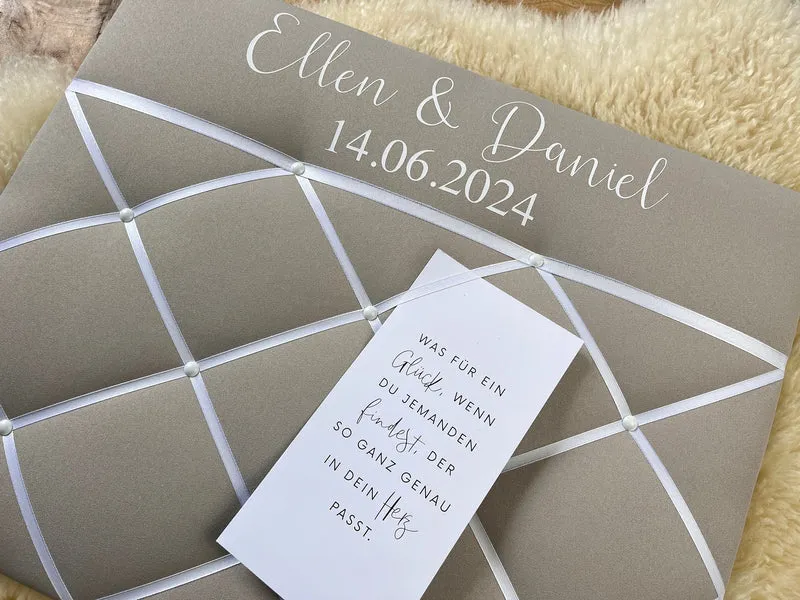Memoboard Hochzeit personalisiert beige
