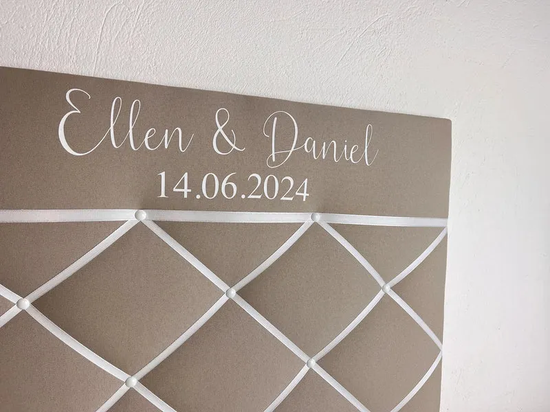 Memoboard Hochzeit personalisiert beige