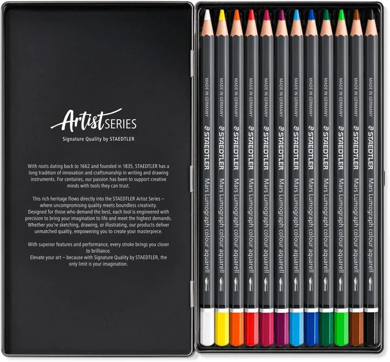 STAEDTLER Aquarell-Farbstifte Mars 12er Metalletui PEFC