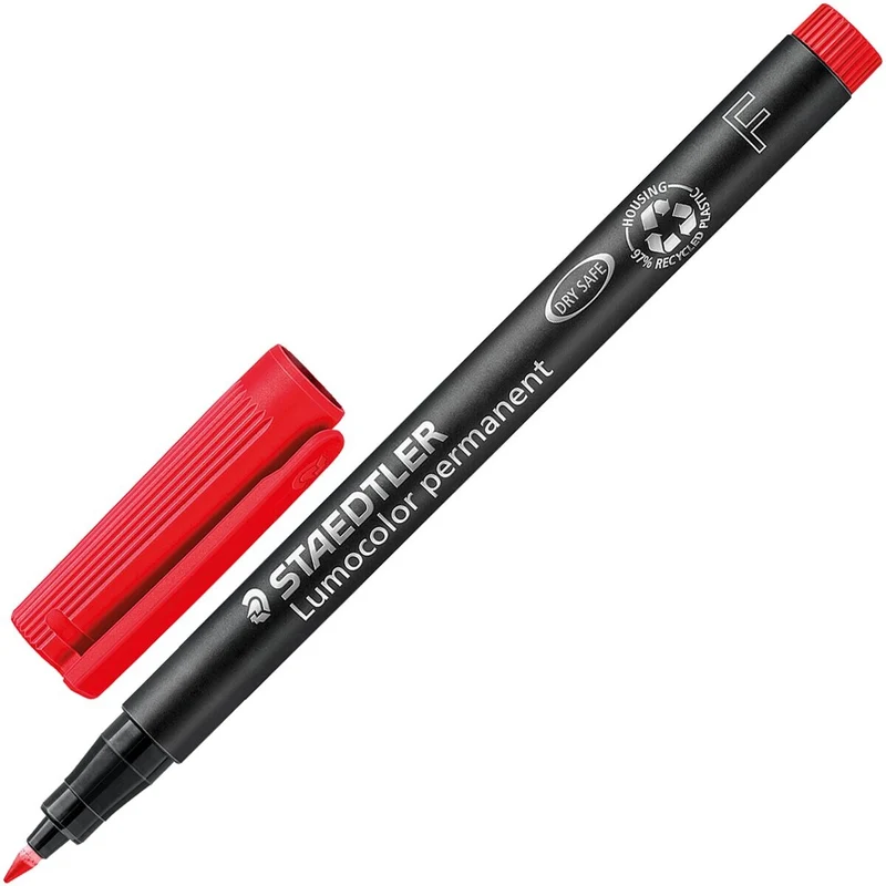 STAEDTLER Lumocolor Folienstift permanent rot F (0,6 mm)