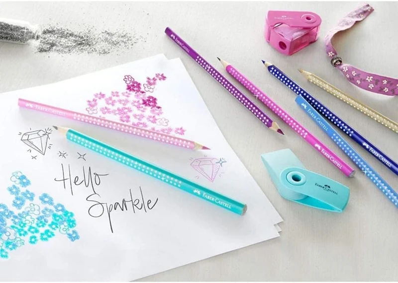 Faber-Castell Sparkle Buntstifte 12er Metalldose Pink