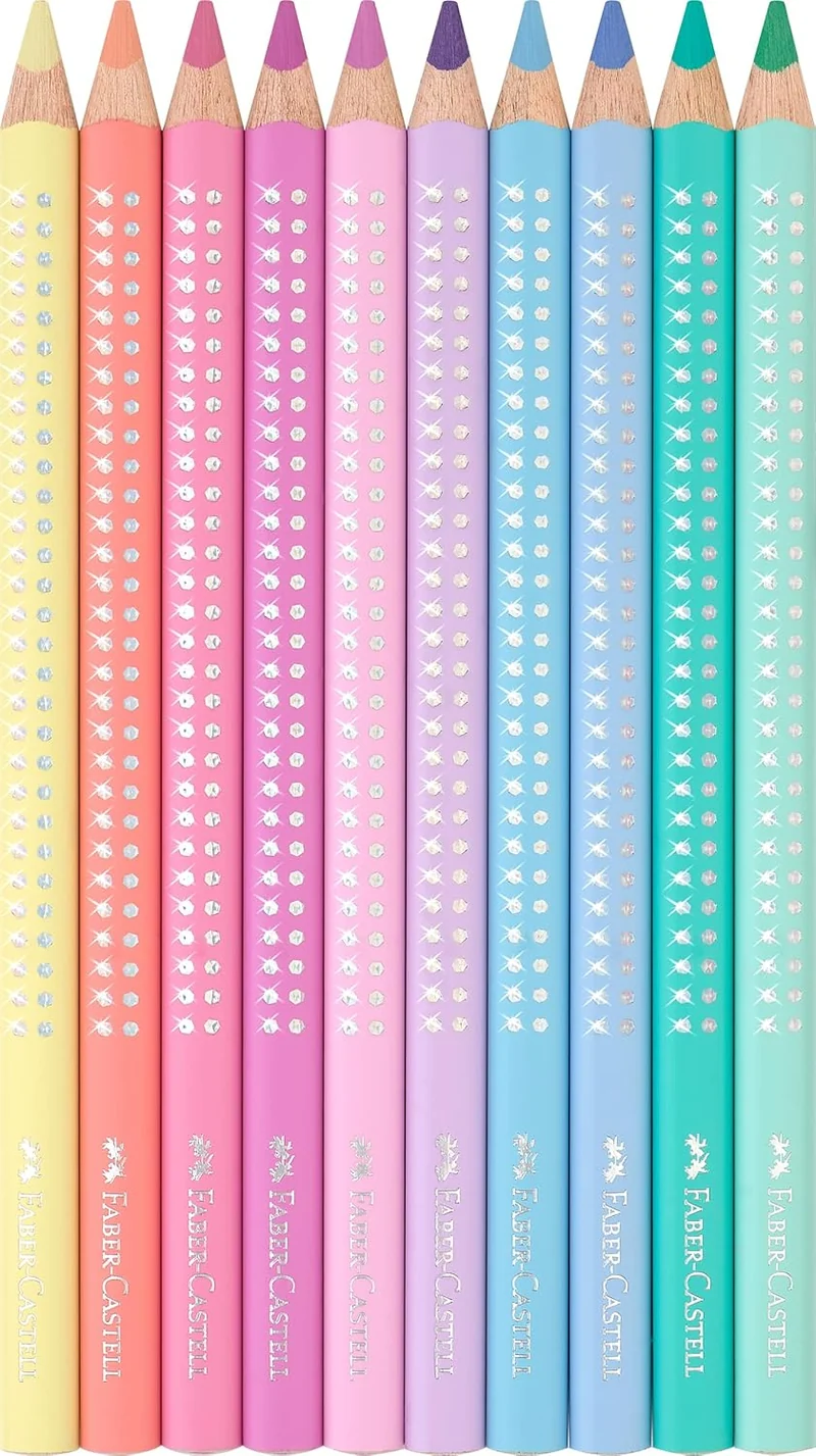 Faber-Castell Jumbo Sparkle Buntstifte, 10er Metalletui