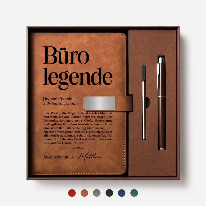 Bürolegende Bedeutung - Notizbuch Mit Stift Personalisiert Kollegen
