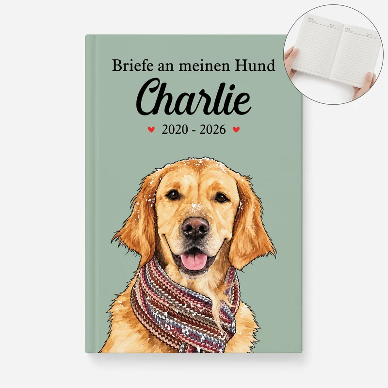 Briefe An Meinen Hund / Meine Katze - Personalisiertes Notizbuch A5 Haustier AI Bild Generator Zur Erinnerung