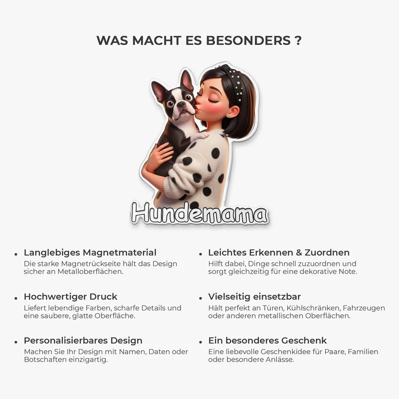 Haustier Und Mensch - Acryl Kühlschrankmagnet Personalisiert Foto