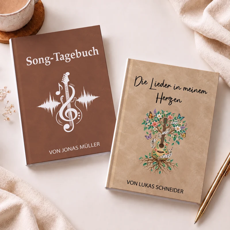 Die Lieder In Meinem Herzen - Personalisiertes Notizbuch A5 Männer Frauen