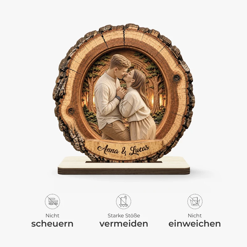 Liebespaar AI Bild Generator - Holzaufsteller Personalisiert Mit Standfuß