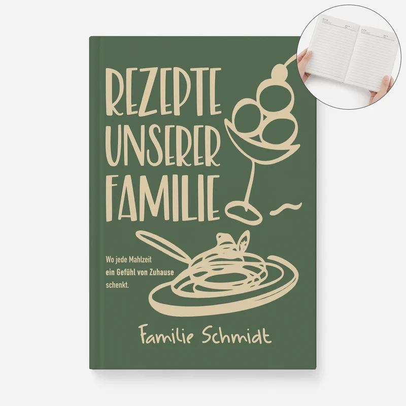Unsere Familienrezepte - Personalisiertes Notizbuch A5