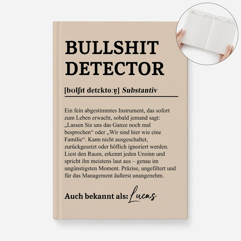 Bullshit-Detektor Bedeutung - Personalisiertes Notizbuch A5 Kollegen