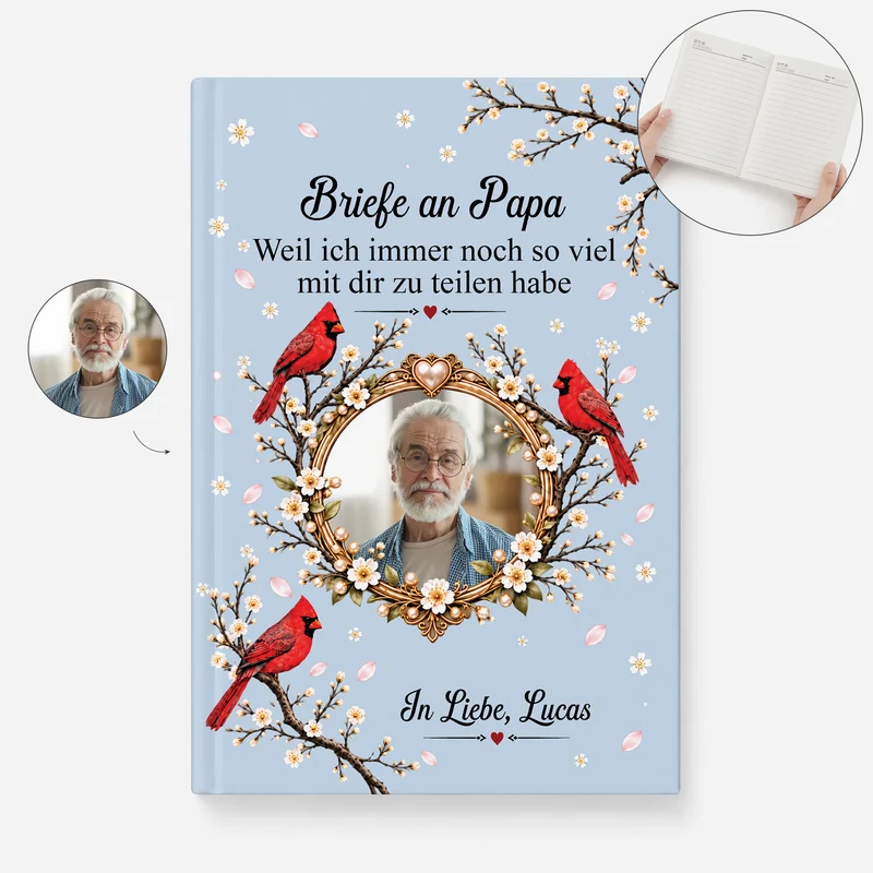 Brief An Meinen Verstorbenen Papa - Personalisiertes Notizbuch A5 Foto