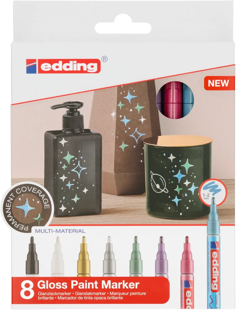edding 751 Lackmarker metallic 8er-Set – Glanzlack