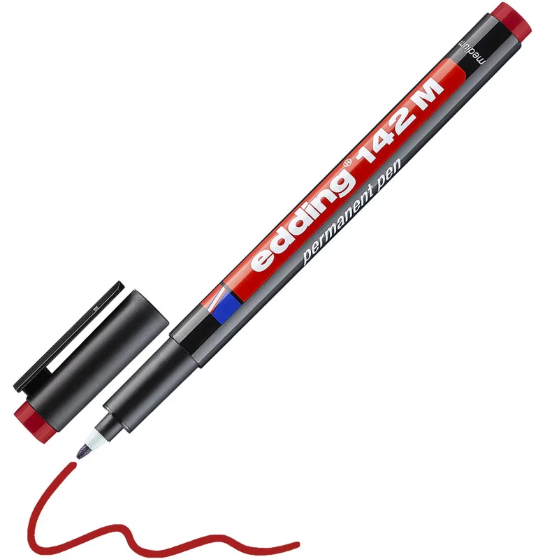 edding 142 M Permanent Pen – Rot, wasserfest, Rundspitze
