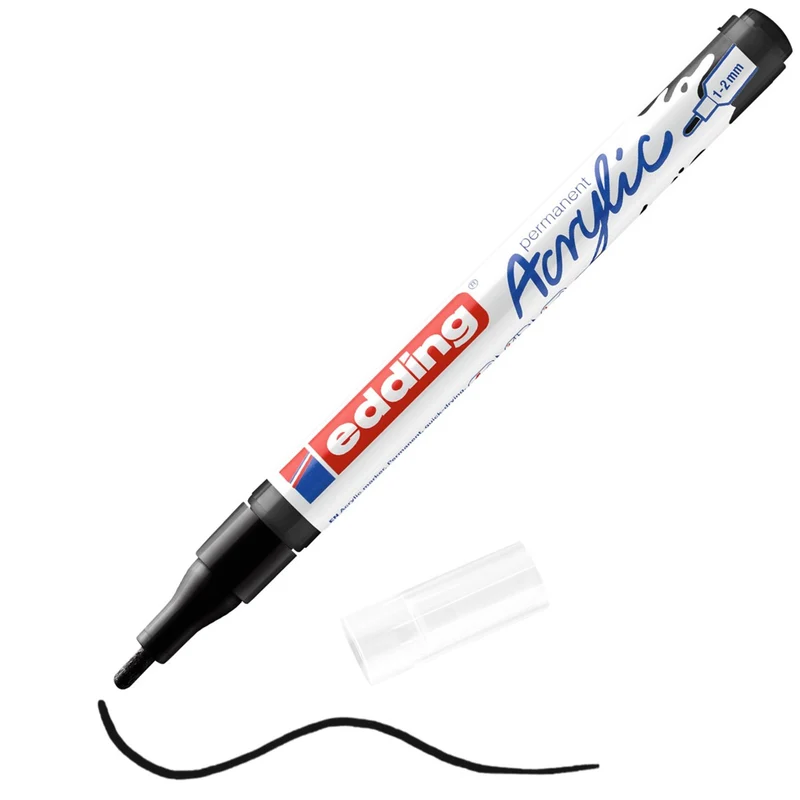 edding 5300 Acrylmarker schwarz – 1-2 mm, seidenmatt