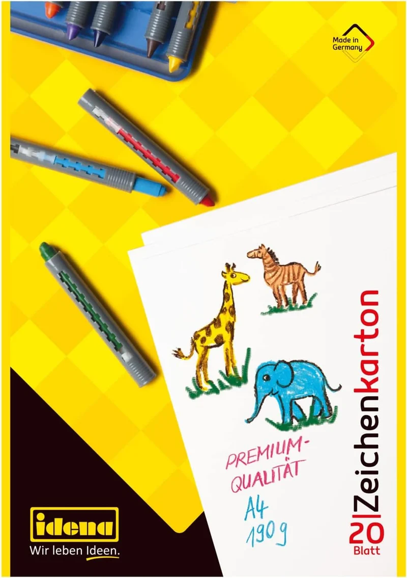 Idena Zeichenkarton 20 Blatt DIN A4 190 g/m² FSC-Mix