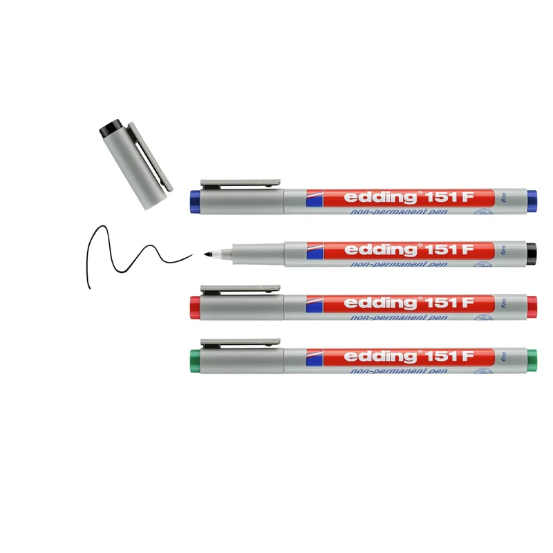 edding 151 F Folienschreiber non-permanent 4er-Set 0,6 mm