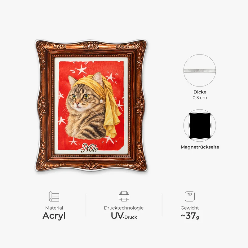 [3D-Optik] Haustier AI Bild Generator - Acryl Kühlschrankmagnet Personalisiert
