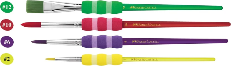 FABER-CASTELL Pinsel mit Softgriffstück mehrfarbig 4 Stück