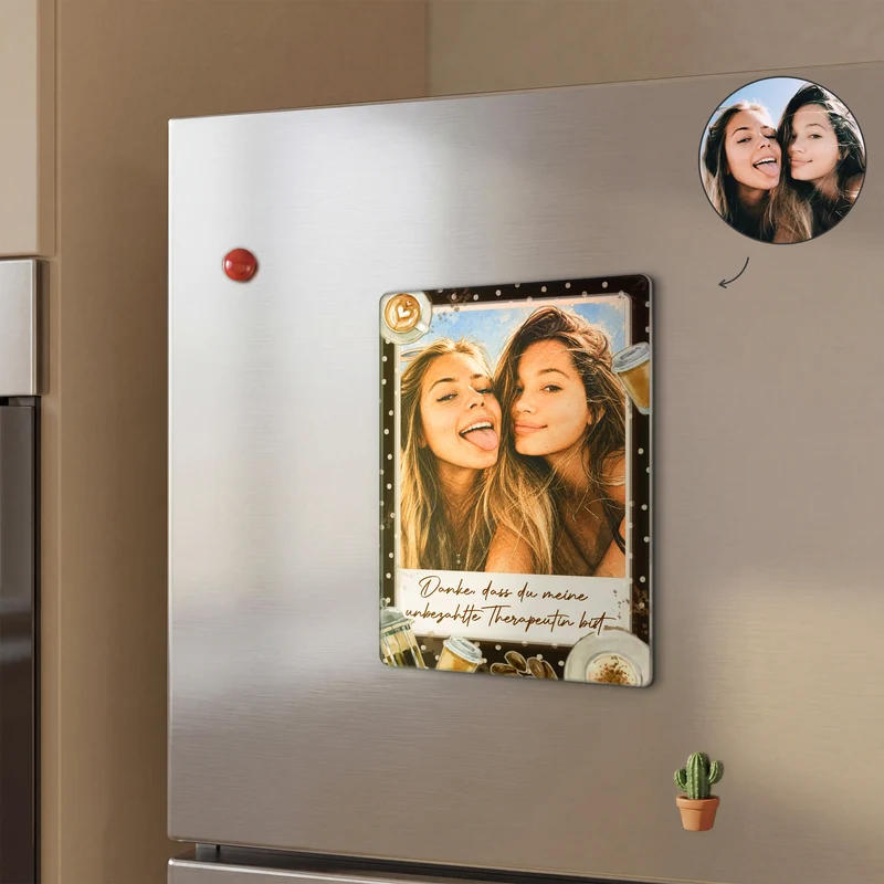 Beste Freundinnen Für Immer AI Bild Generator - Acryl Kühlschrankmagnet Personalisiert