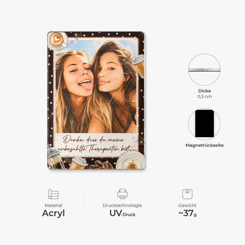 Beste Freundinnen Für Immer AI Bild Generator - Acryl Kühlschrankmagnet Personalisiert
