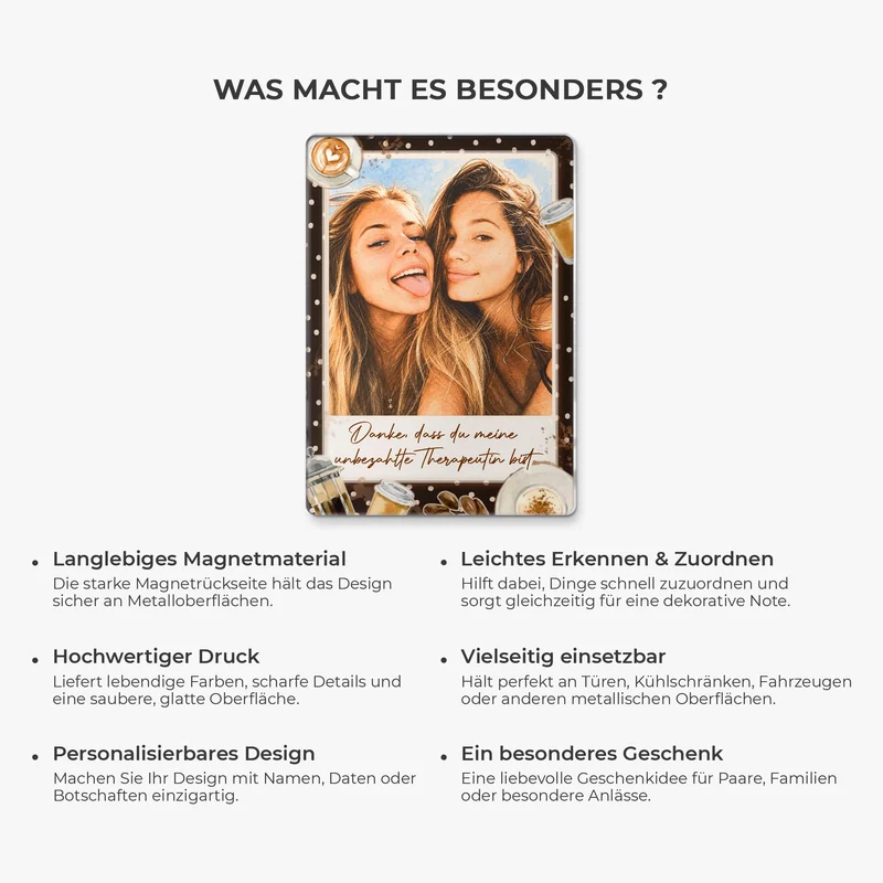 Beste Freundinnen Für Immer AI Bild Generator - Acryl Kühlschrankmagnet Personalisiert