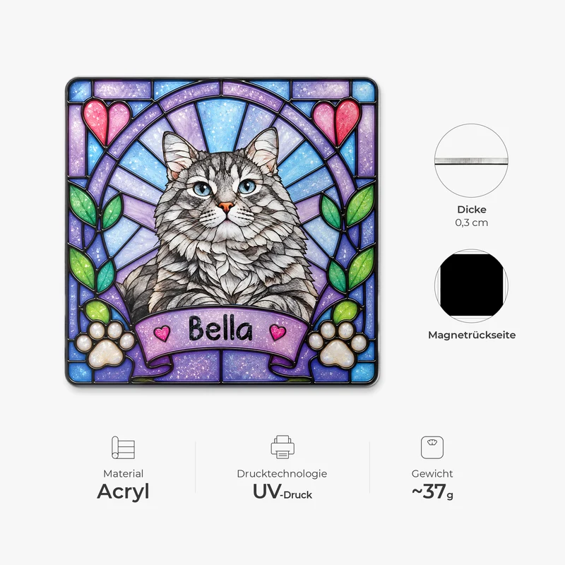 Haustier AI Bild Generator - Acryl Kühlschrankmagnet Personalisiert