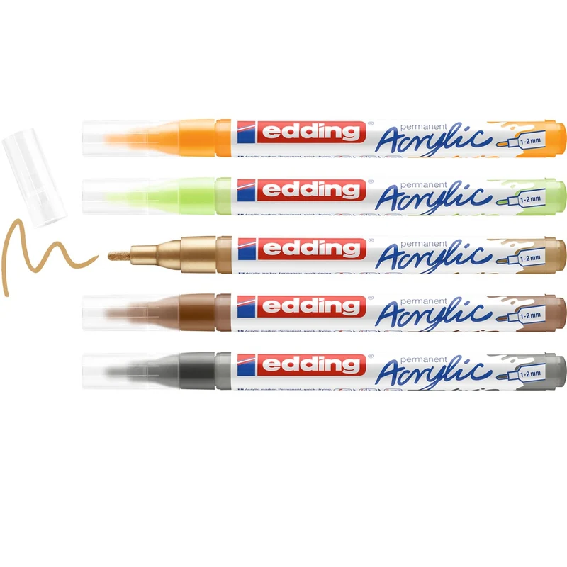 edding 5300 Acrylmarker fein Natur 5er-Set