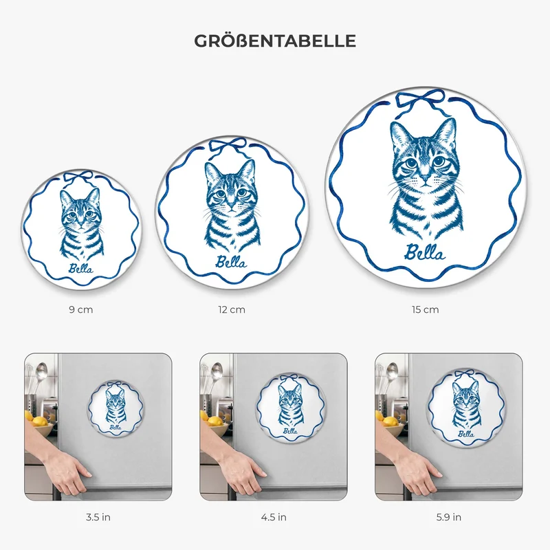 Haustier AI Bild Generator - Acryl Kühlschrankmagnet Personalisiert Blau