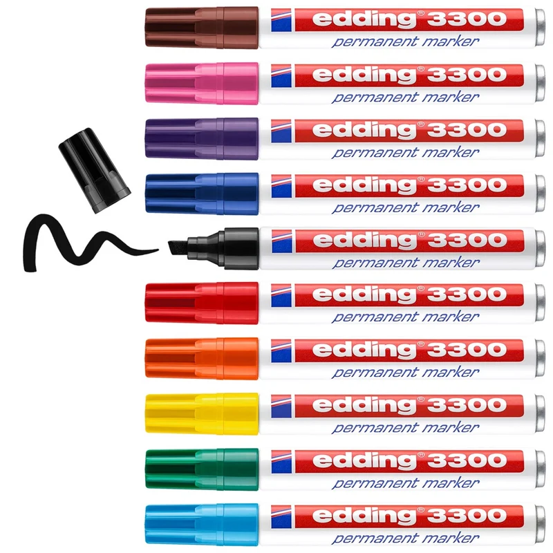 edding 3300 Permanentmarker 10er-Set – Keilspitze 1-5 mm