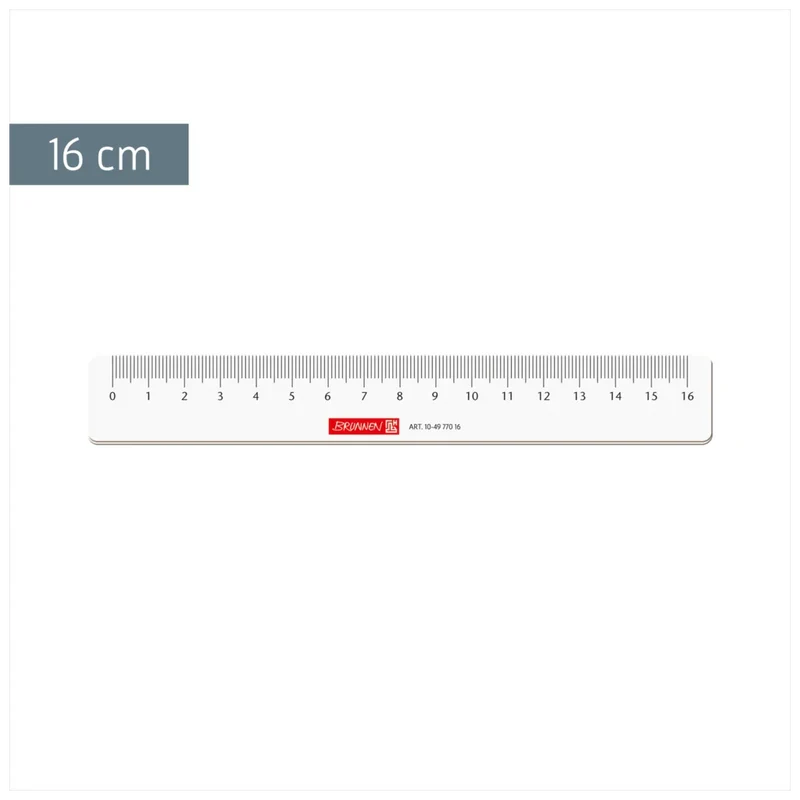 BRUNNEN Lineal 16 cm, glasklar, Polystyrol