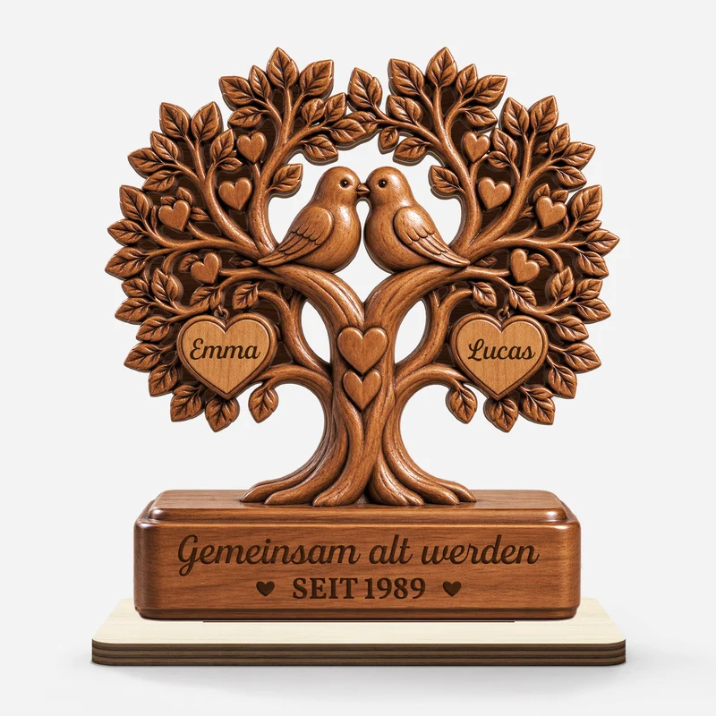 Du Und Ich Wir Schaffen Das - Holzaufsteller Personalisiert Mit Standfuß Paar