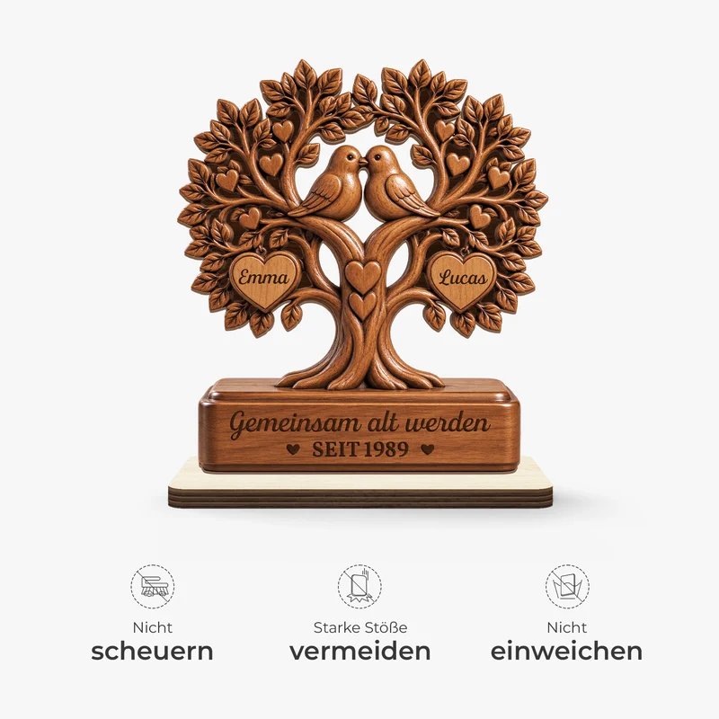 Du Und Ich Wir Schaffen Das - Holzaufsteller Personalisiert Mit Standfuß Paar