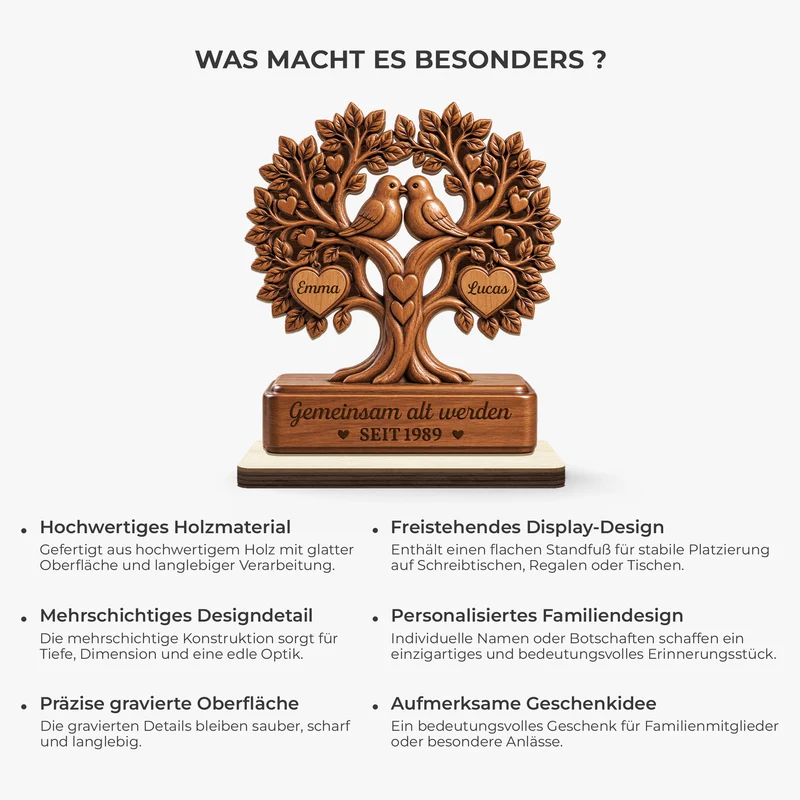 Du Und Ich Wir Schaffen Das - Holzaufsteller Personalisiert Mit Standfuß Paar