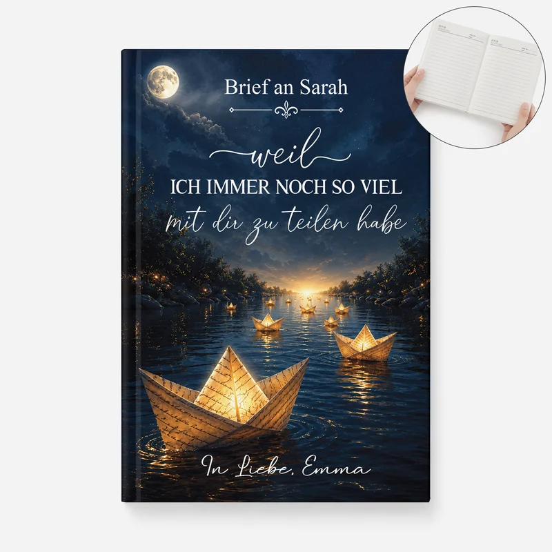 Weil Ich Immer Noch So Viel Mit Dir Zu Teilen Habe - Personalisiertes Notizbuch A5 Zur Erinnerung Boot Papier